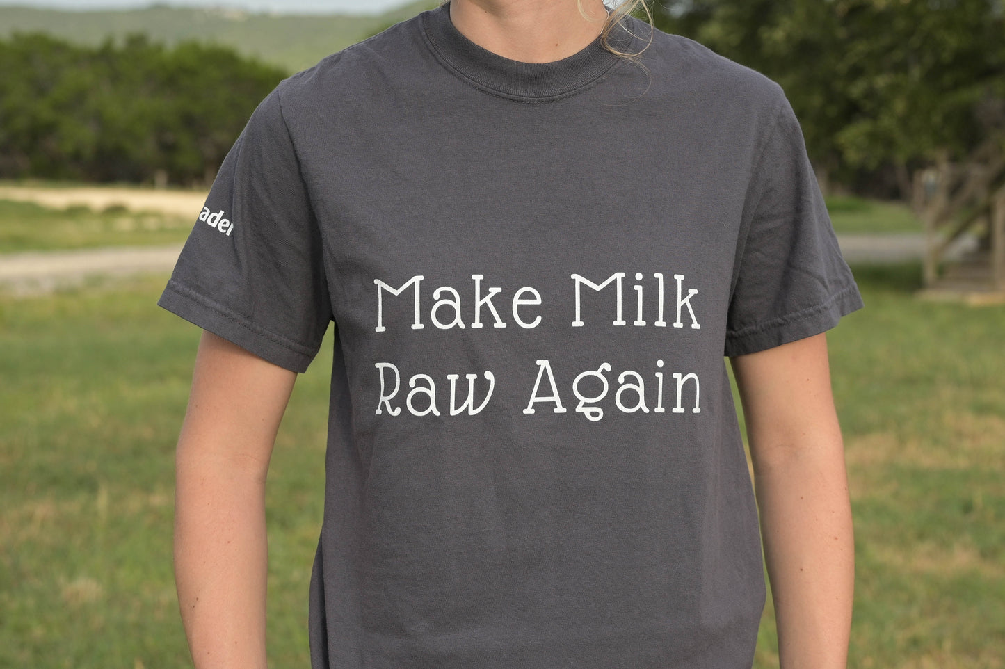 Make Milk Raw Again Unisex T-Shirt with Steader Logo