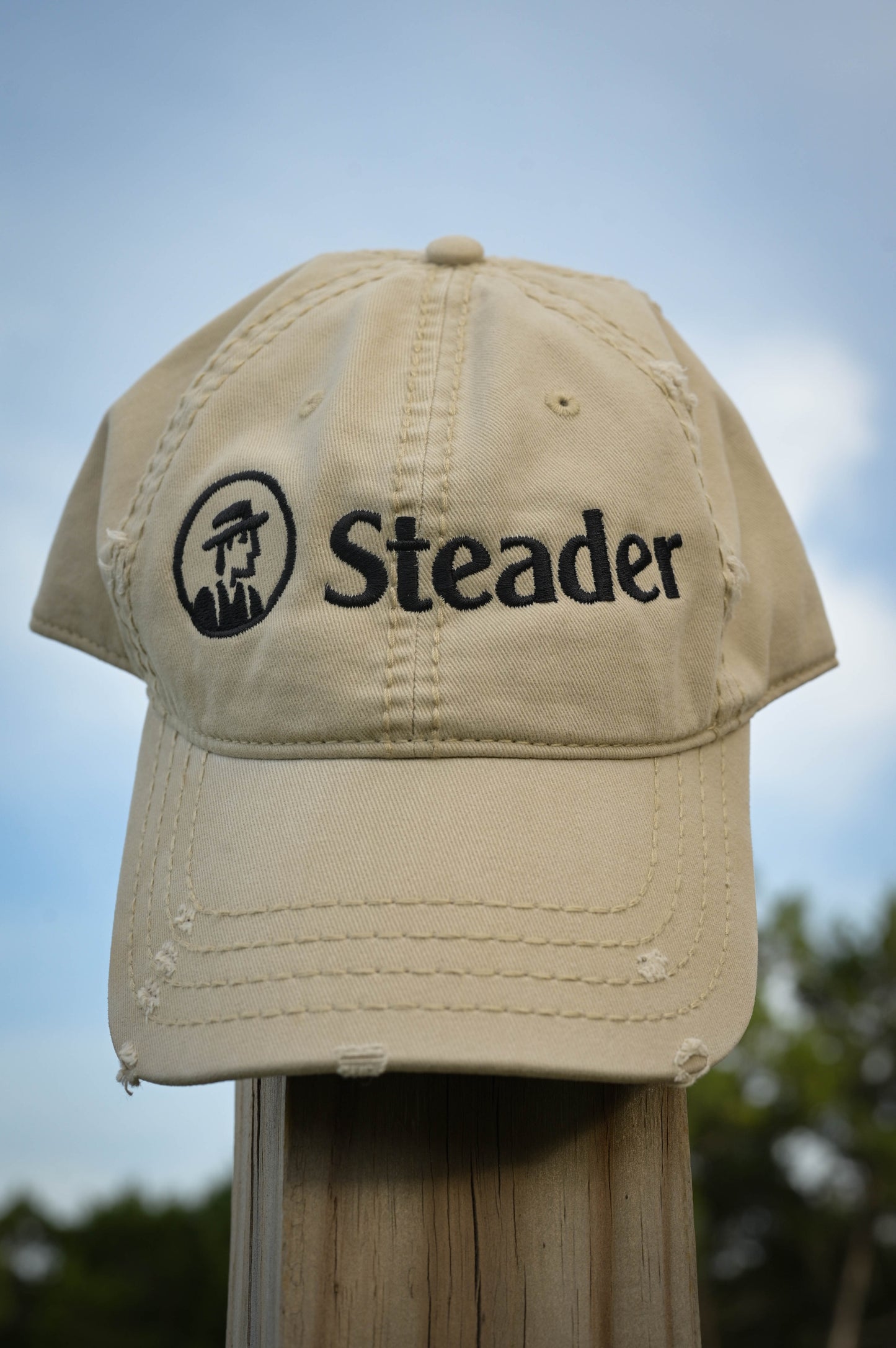 Distressed Dad Hat with Steader Logo