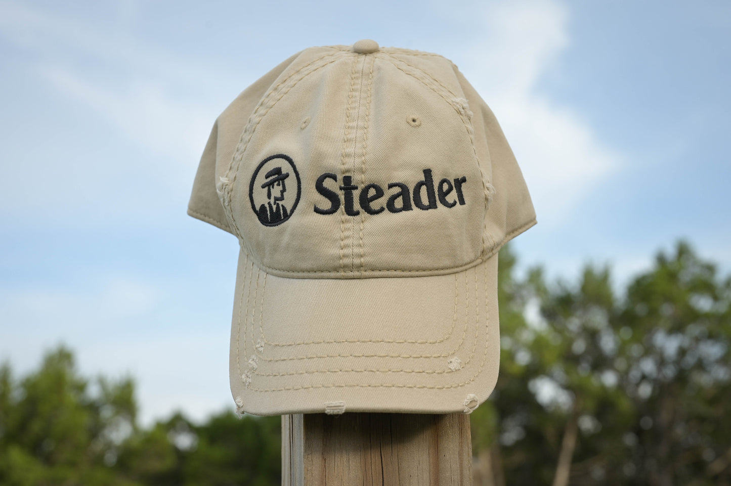 Distressed Dad Hat with Steader Logo